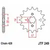 Pignon JT SPROCKETS acier standard 249 - 420