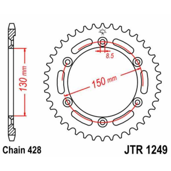 Couronne JT SPROCKETS acier standard 1249 - 428