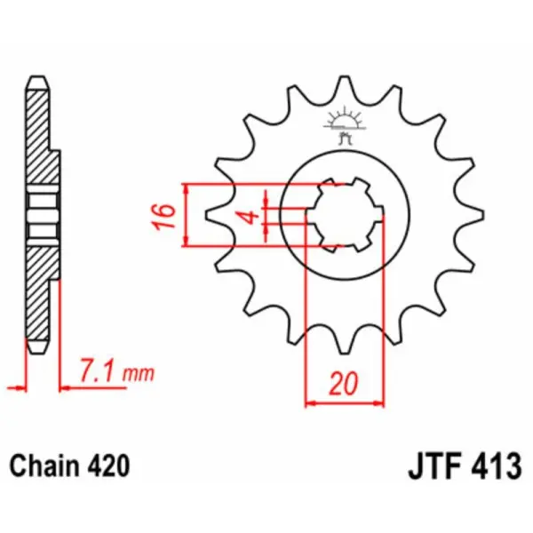 Pignon JT SPROCKETS acier standard 413 - 428