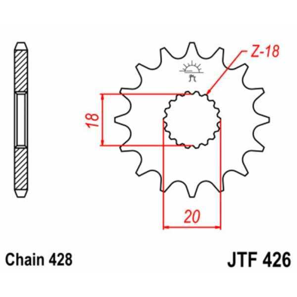 Pignon JT SPROCKETS acier standard 426 - 428