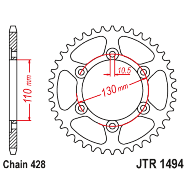 Couronne JT SPROCKETS Acier Standard - 428