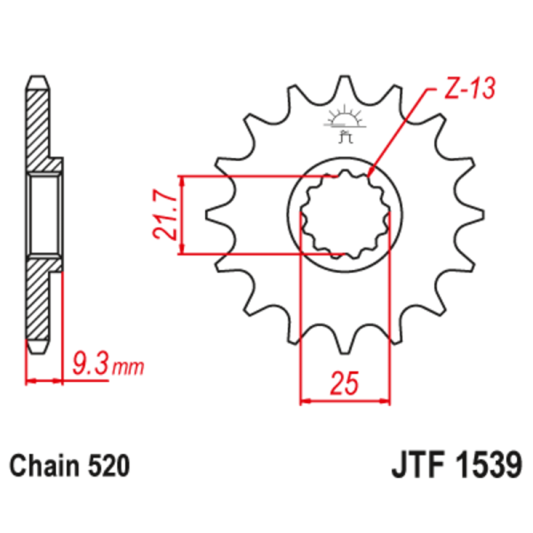 Pignon JT SPROCKETS Acier Anti-bruit 1539 - 520