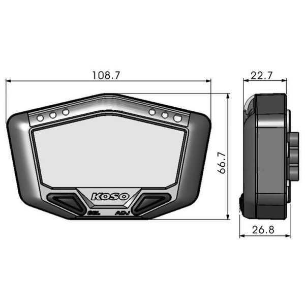 Compteur de vitesse KOSO DB-02 multifonctions noir universel