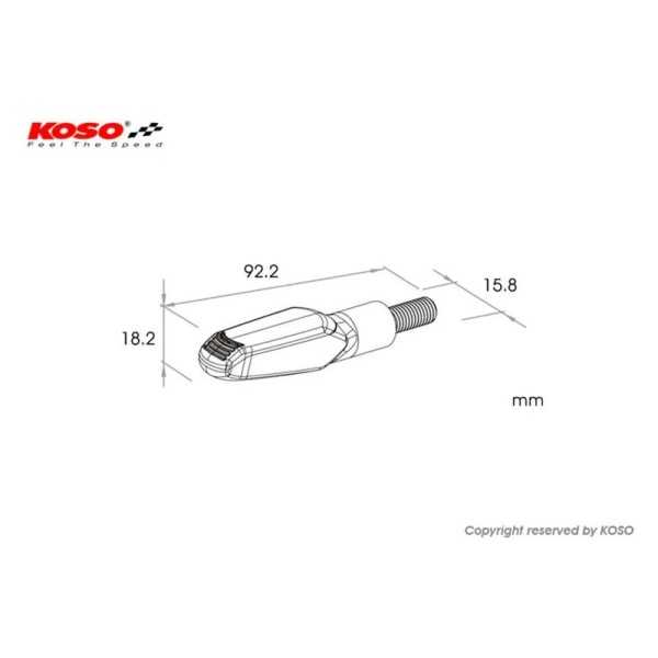 Clignotant Led KOSO Gw-01 L'Unite - Noir