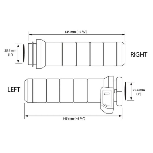 Poignées chauffantes KOSO Titan-X avec interrupteur intégré - chrome