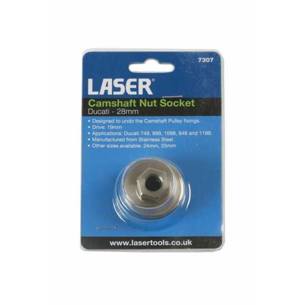 Douille à créneau LASER TOOLS écrou d'arbre à cames Ducati 28mm