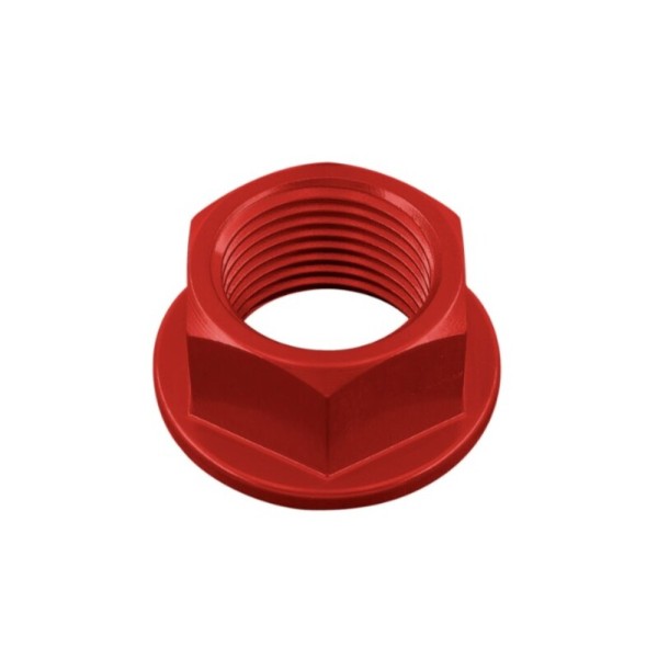 Écrou d'axe de bras oscillant/de roue arrière LIGHTECH M18x1,5 alu rouge