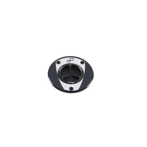 Bouchon de réservoir LIGHTECH aluminium à vis noir et blanc - Ducati / Yamaha