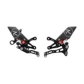 Commandes reculées réglables/repliables LIGHTECH Racing sélection standard noir/rouge Aprilia RSV4