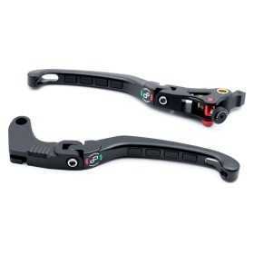 Kit levier repliables/reglables LIGHTECH Alien avec inserts caoutchouc noir Aprilia RSV1000