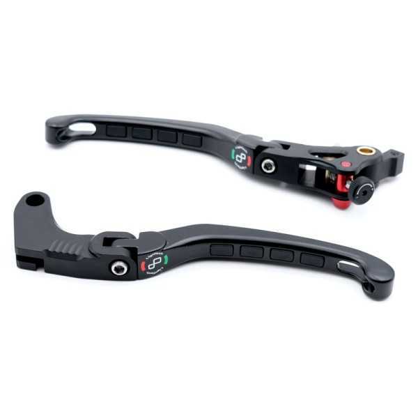 Kit levier repliables/reglables LIGHTECH Alien avec inserts caoutchouc noir Aprilia RSV1000