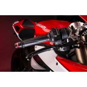 Levier de frein repliable/réglable LIGHTEC Alien alu inserts caoutchouc noir - LEVD120K Yamaha YZF-R3