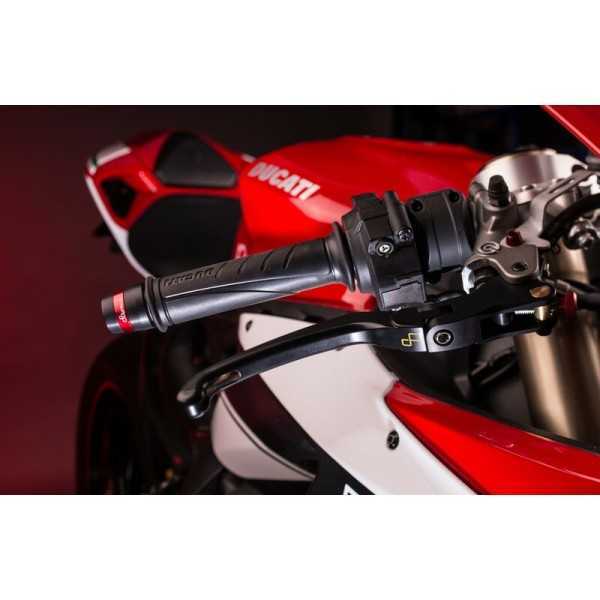 Levier de frein repliable/réglable LIGHTEC Alien alu inserts caoutchouc noir - LEVD120K Yamaha YZF-R3