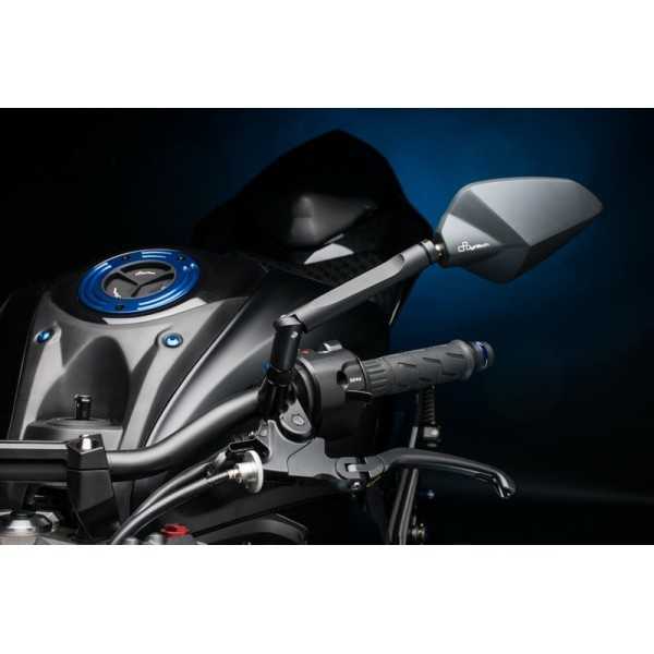 Levier de frein repliable/réglable LIGHTEC Alien alu inserts caoutchouc noir - LEVD120K Yamaha YZF-R3