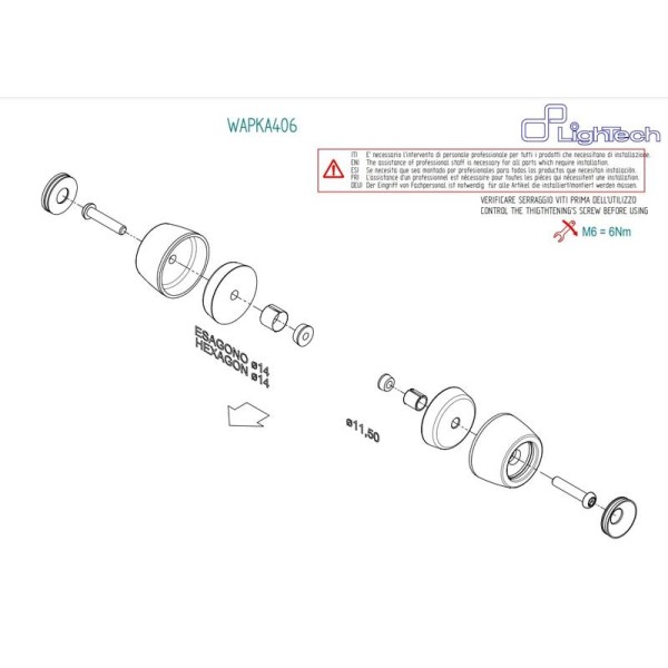 Protections fourche et bras oscillant (axe de roue) LIGHTECH vert Kawasaki