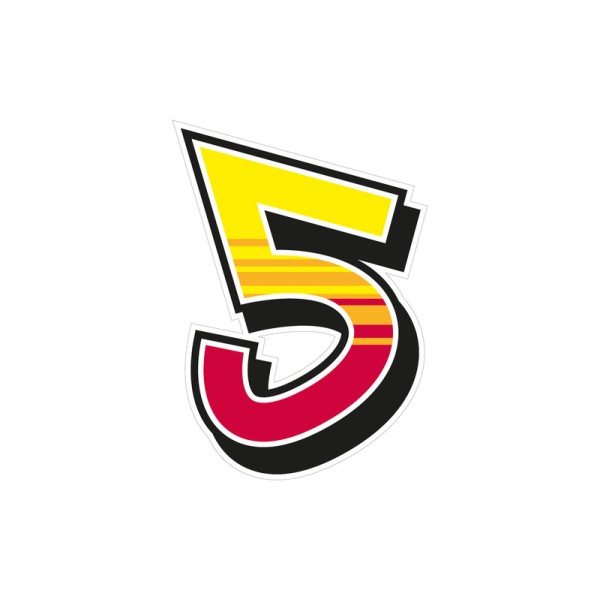 Jeu de 2 stickers \"5\" MALOSSI Enko 4 - 13,6X19 cm