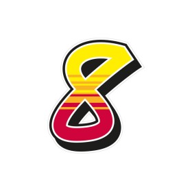 Jeu de 2 stickers \"8\" MALOSSI Enko 4 - 16X19 cm