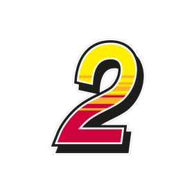 Jeu de 2 stickers \"2\" MALOSSI Enko 4 - 15,7X19 cm