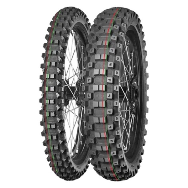 Pneu MITAS TERRA FORCE-MX MH 110/90-19 NHS 62M TT MEDIUM TO HARD RED GREEN