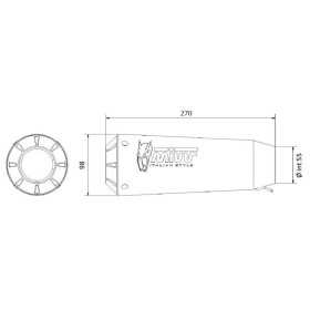Silencieux MIVV universel X-M1 acier inoxydable noir - Côté droit