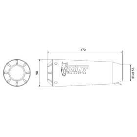 Silencieux MIVV universel X-M1 acier inoxydable - Côté droit