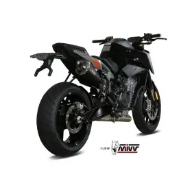 Silencieux MIVV Delta Race inox noir/casquette carbone KTM 790 Duke