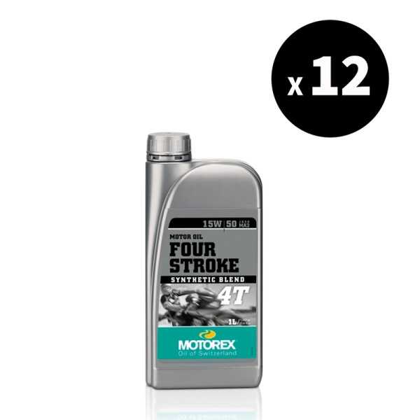 Huile moteur MOTOREX Four Stroke - 15W5 JASO MA2 - 1L x12