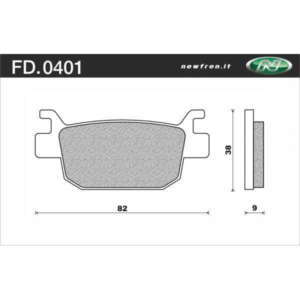 Plaquettes de frein NEWFREN Scooter organique - .FD.0401 BKS