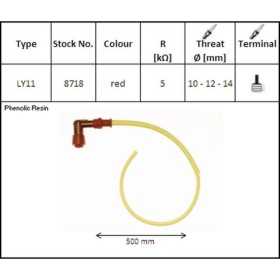 Faisceau d'allumage LY11 coudé 90° pour Bobine sans olive - cable 50cm NGK