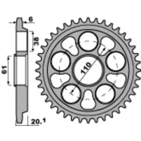 Couronne PBR aluminium Ultra-Light anodisé dur 4420 - 520