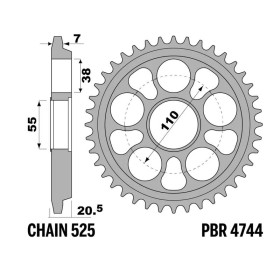 Couronne PBR acier revenu 4744 - 525