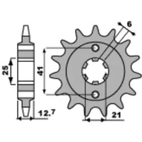 Pignon PBR acier standard 288 - 530