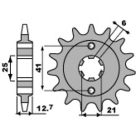 Pignon PBR acier standard 288 - 530