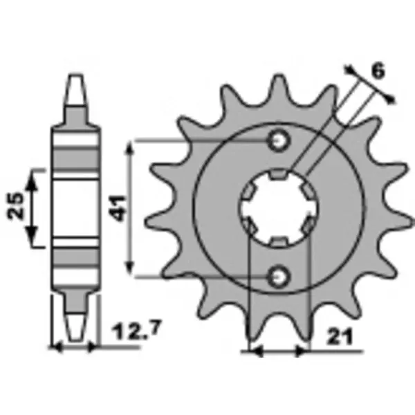 Pignon PBR acier standard 288 - 530