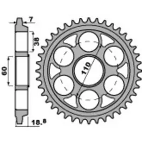 Couronne PBR aluminium Ultra-Light anodisé dur 4522 - 525