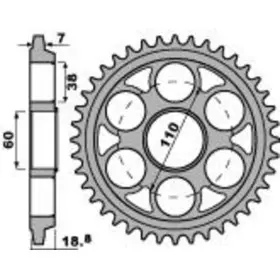 Couronne PBR aluminium Ultra-Light anodisé dur 4522 - 525