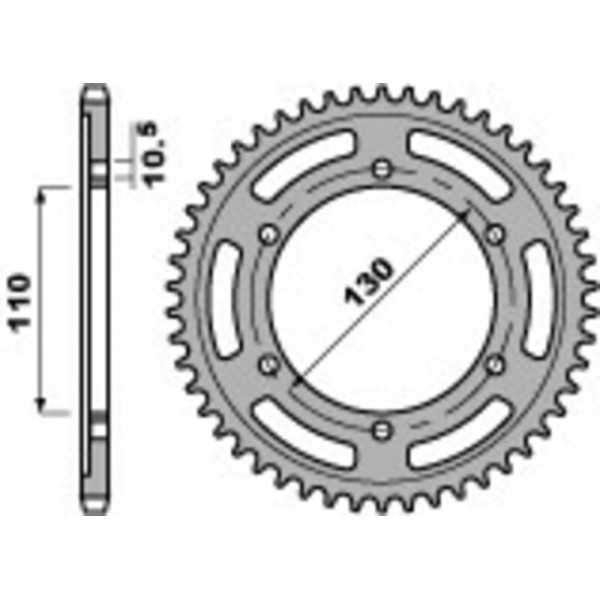 Couronne PBR Racing aluminium Ultra-Light 4385 - 525