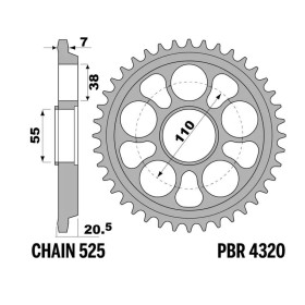 Couronne PBR acier revenu 4320 - 525
