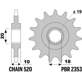 Pignon PBR acier standard 2353 - 520