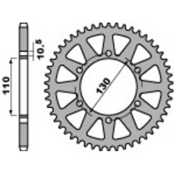 Couronne PBR Racing aluminium Ultra-Light anodisé dur 504 - 520