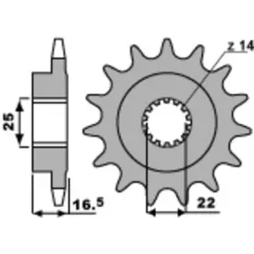 Pignon PBR acier standard 2114 - 525