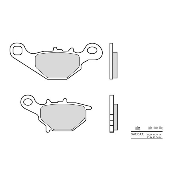 Plaquettes de frein BREMBO Scooter carbone céramique - 07036CC