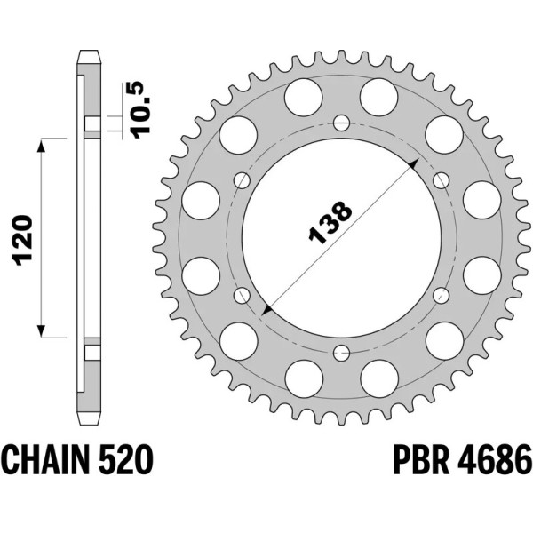 Couronne PBR acier standard 4686 - 520