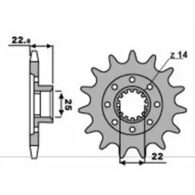 Pignon PBR Racing acier standard 2252 - 520