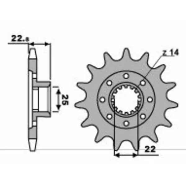 Pignon PBR Racing acier standard 2252 - 520