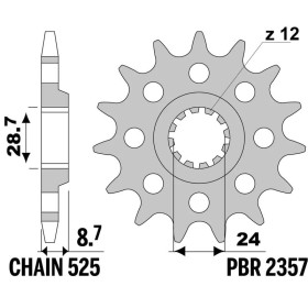 Pignon PBR acier standard 2357 - 525