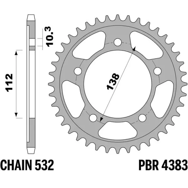 Couronne PBR acier standard 4383 - 530