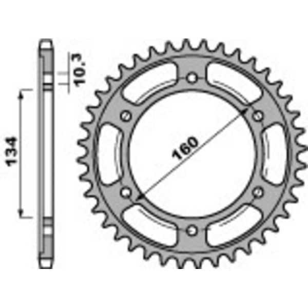 Couronne PBR Racing aluminium Ultra-Light 4405 - 525