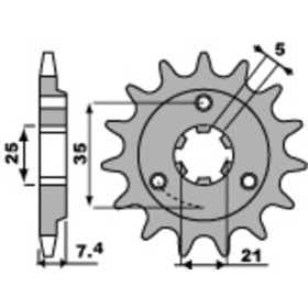 Pignon PBR acier standard 437 - 520