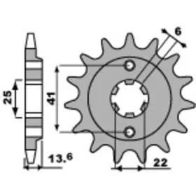 Pignon PBR acier standard 293 - 525